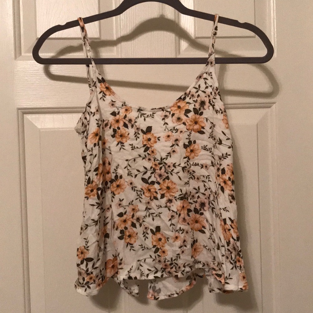 Floral open back crop top